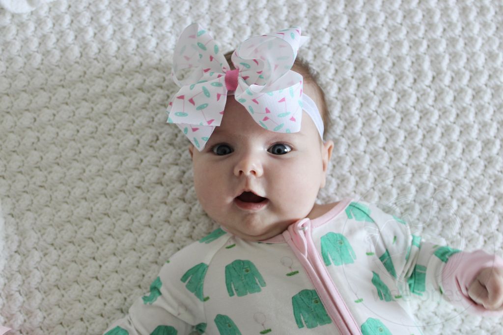 Medium Golf Green Print Country Club-Inspired Grosgrain Hair Bow

