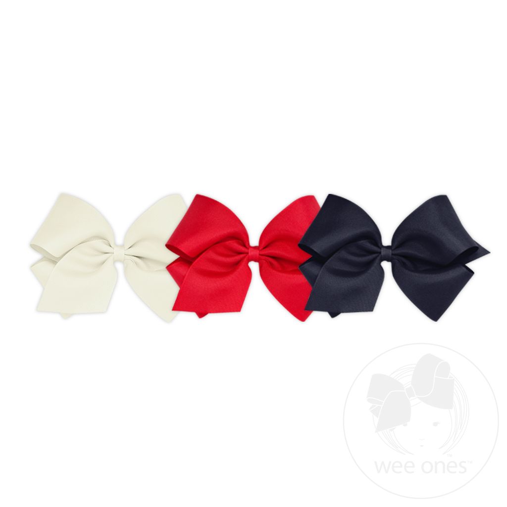 BUY MORE AND SAVE! 3 King Classic Grosgrain Girls Hair Bows	