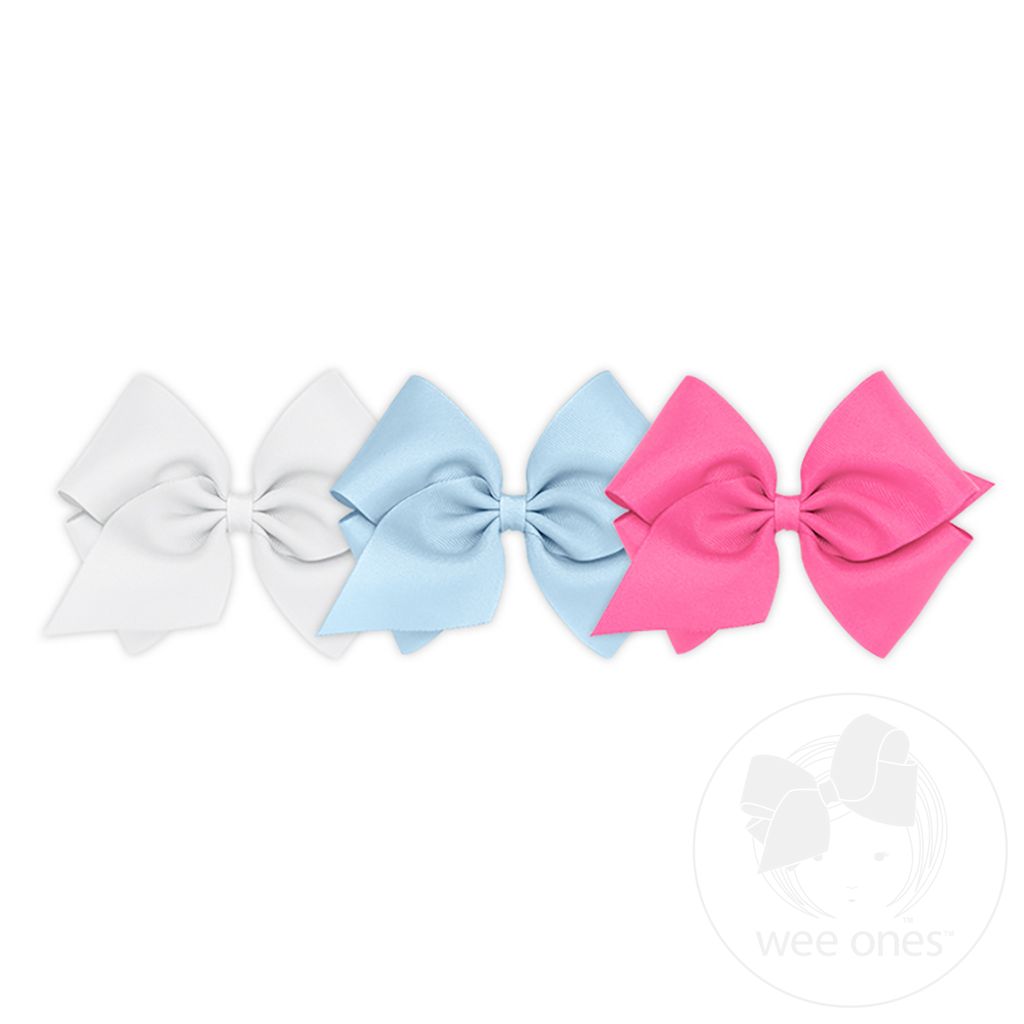 BUY MORE AND SAVE! 3 Mini King Classic Grosgrain Girls Hair Bows
