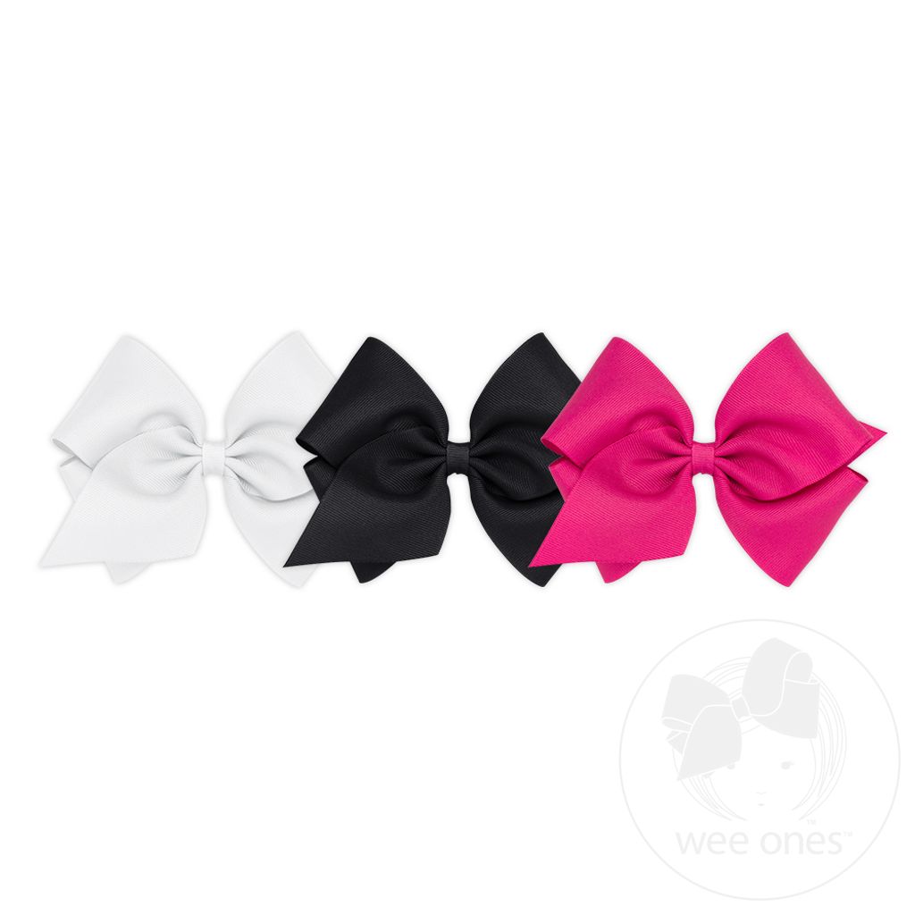 BUY MORE AND SAVE! 3 Mini King Classic Grosgrain Girls Hair Bows
