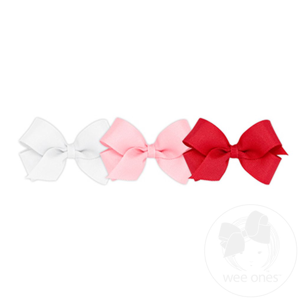 BUY MORE AND SAVE! 3 Mini Classic Grosgrain Girls Hair Bows