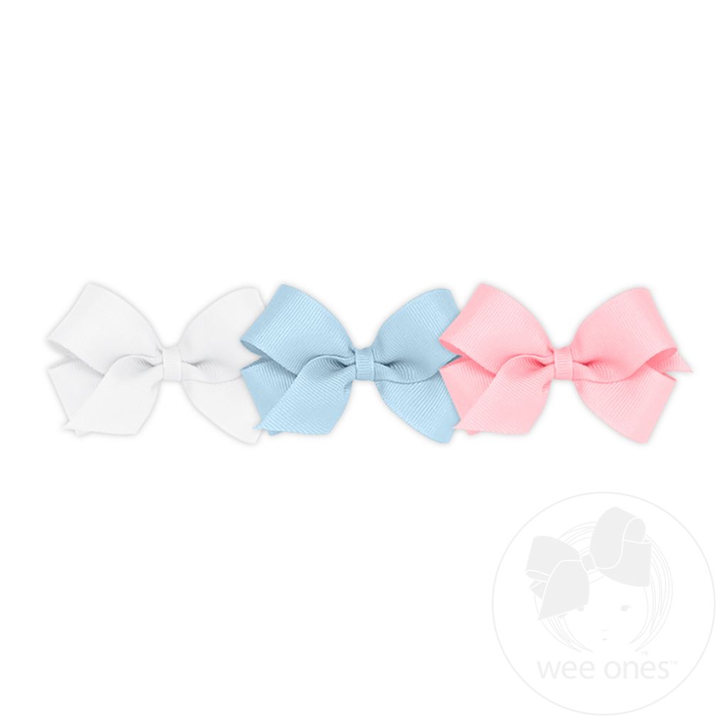 BUY MORE AND SAVE! 3 Mini Classic Grosgrain Girls Hair Bows