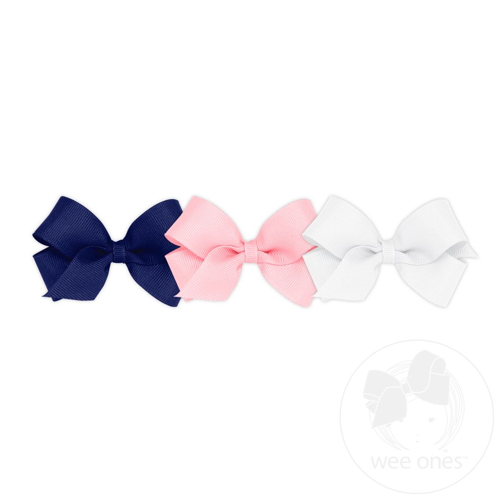 BUY MORE AND SAVE! 3 Mini Classic Grosgrain Girls Hair Bows