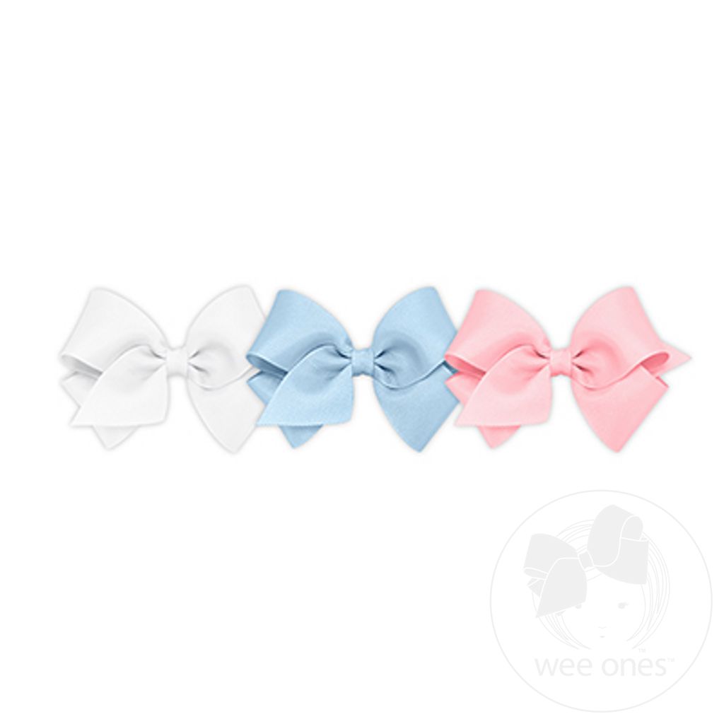 BUY MORE AND SAVE! 3 Small Classic Grosgrain Girls Hair Bows