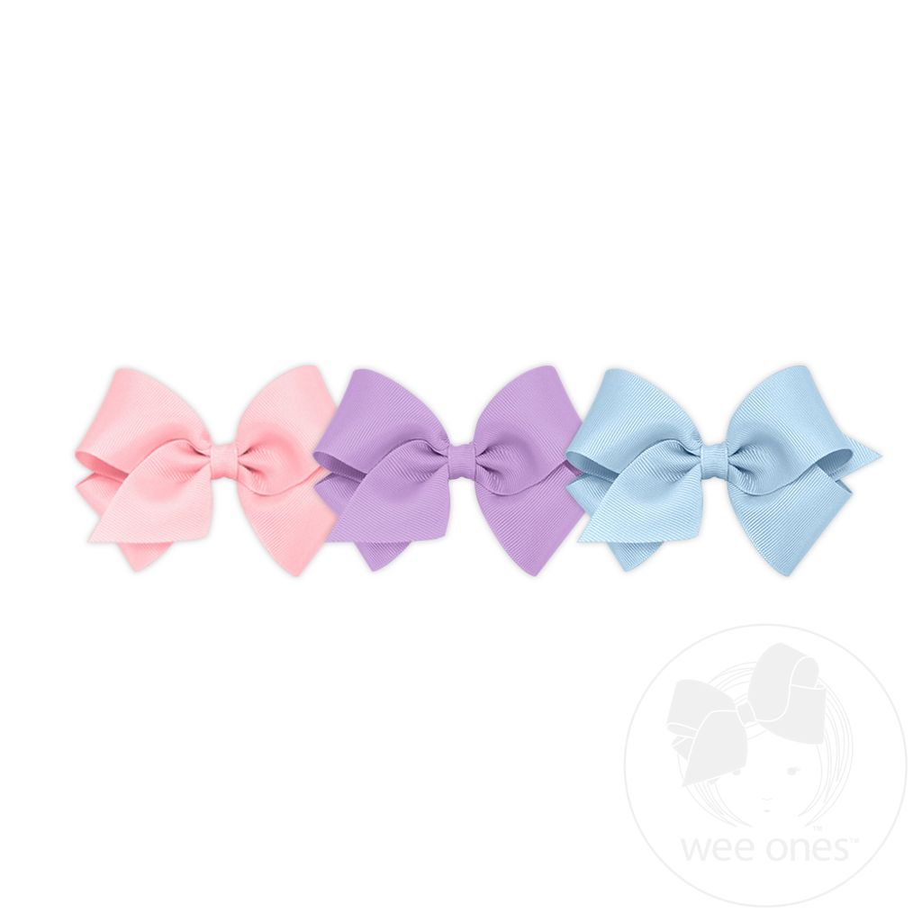 BUY MORE AND SAVE! 3 Small Classic Grosgrain Girls Hair Bows
