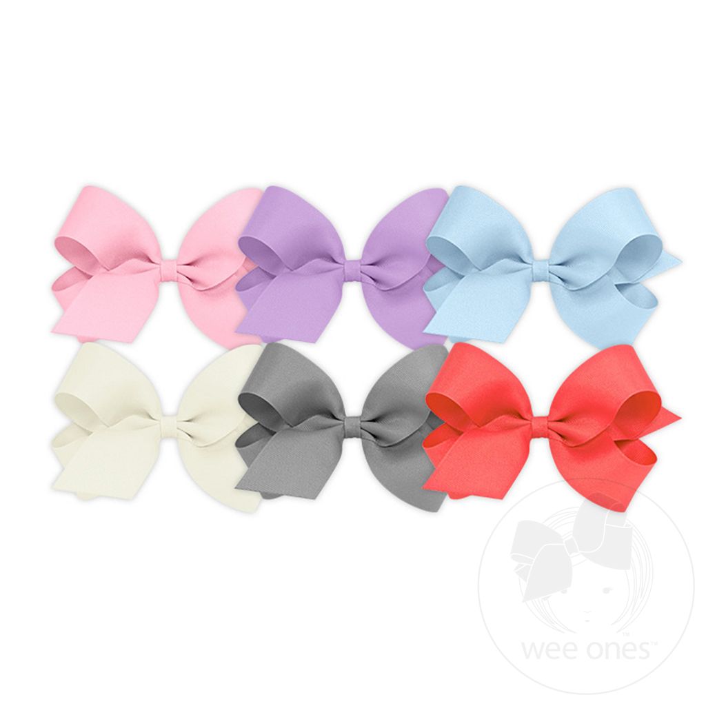 BUY MORE AND SAVE! 6 Large Classic Grosgrain Girls Hair Bows