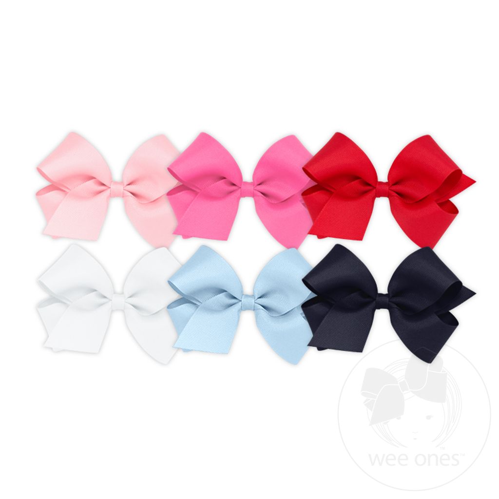 BUY MORE AND SAVE! 6 Medium Classic Grosgrain Girls Hair Bows