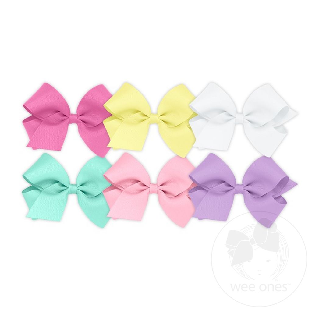 BUY MORE AND SAVE! 6 Medium Classic Grosgrain Girls Hair Bows