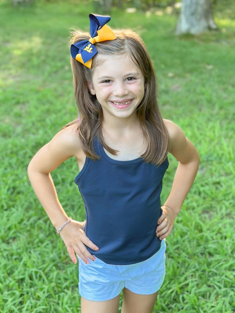 Medium Two-tone Collegiate Embroidered Grosgrain Hair Bow