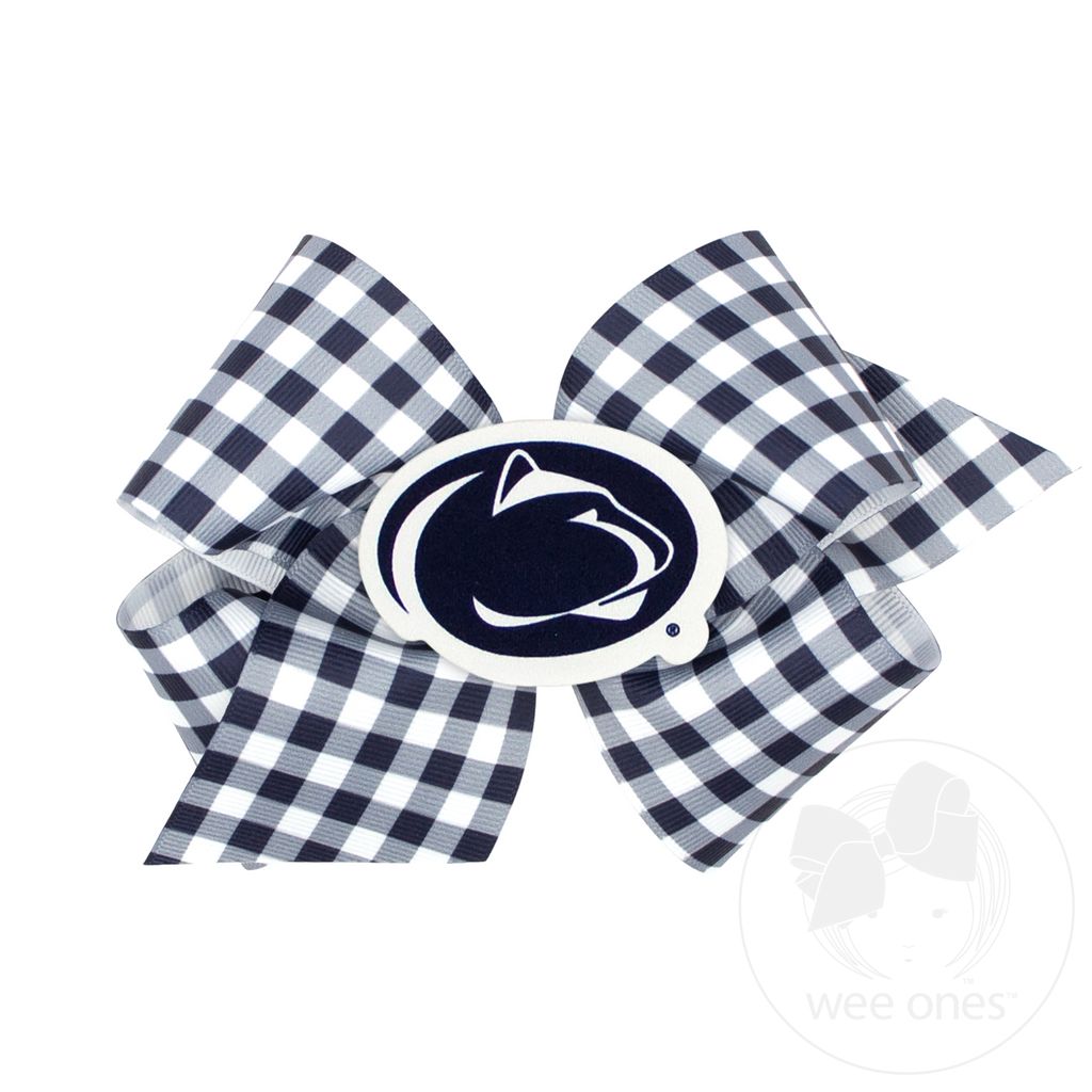 King Penn State Gingham Hair Bow with Logo Patch - PENN STATE
