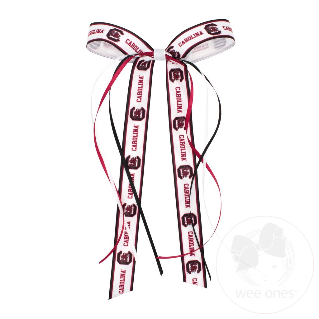 Pair of South Carolina Logo Ribbon Boot Bows with Streamers - SOUTH CAROLINA