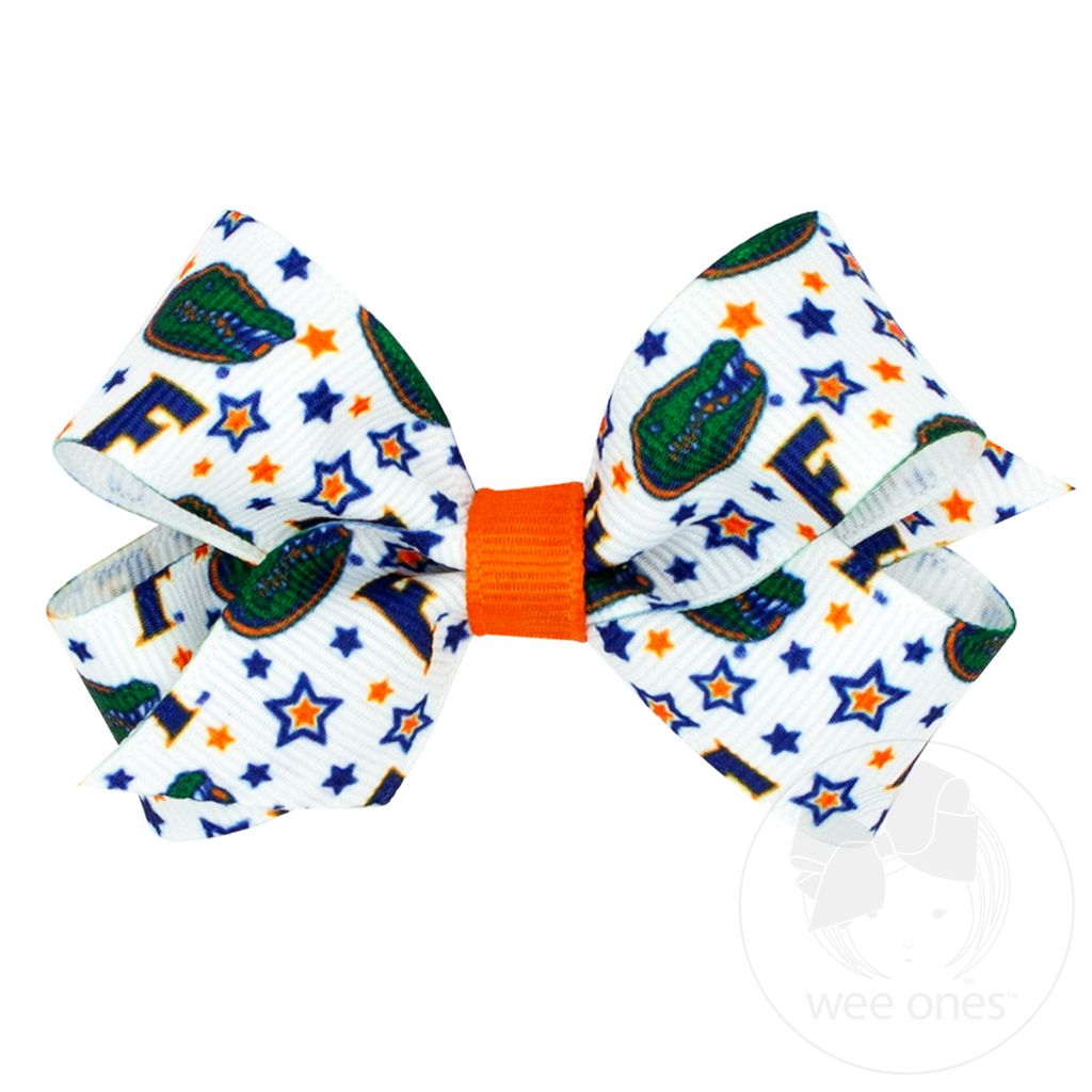 Mini Florida Logo Print Hair Bow - UNIV OF FLORIDA