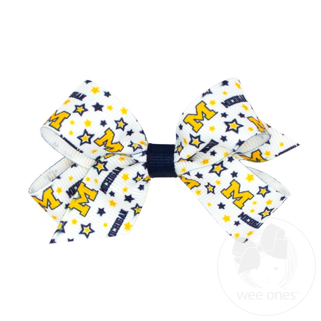 Mini Michigan Logo Print Hair Bow