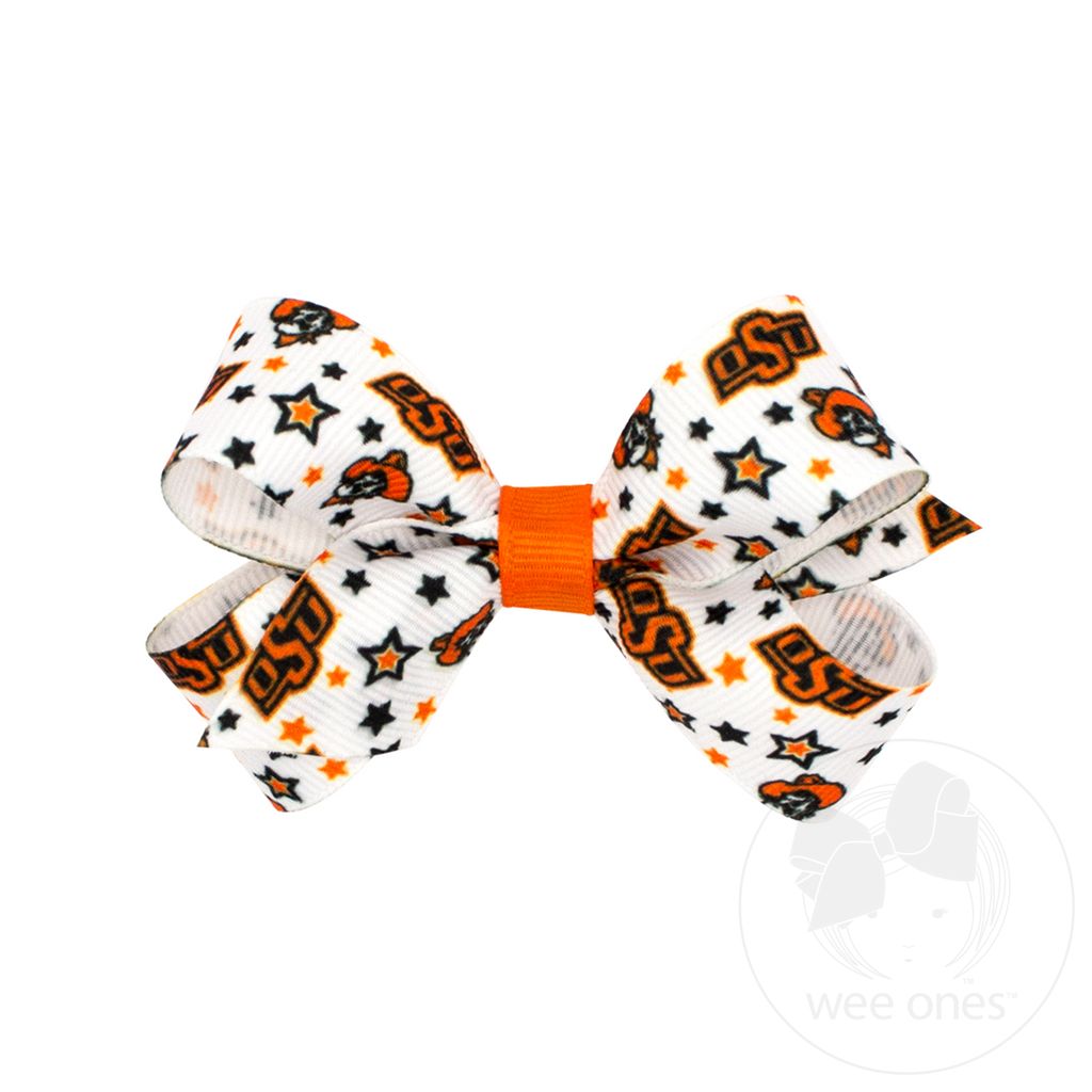 Mini Oklahoma State Logo Print Hair Bow - OKLAHOMA STATE