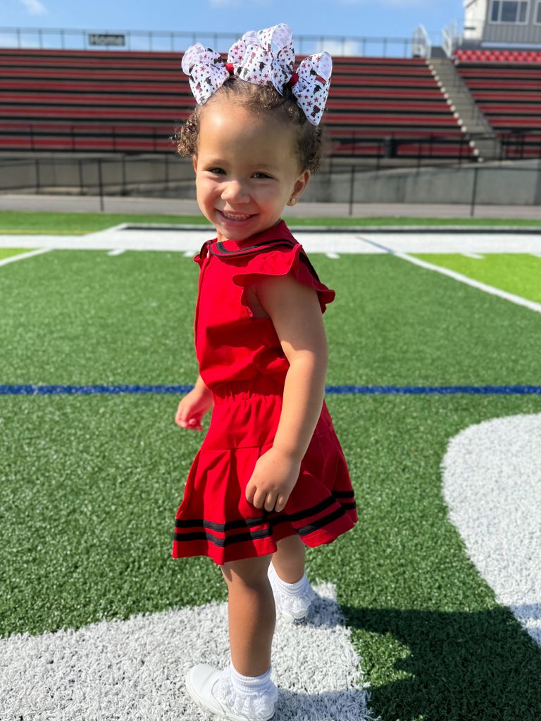 Medium Texas Tech Logo Print Hair Bow