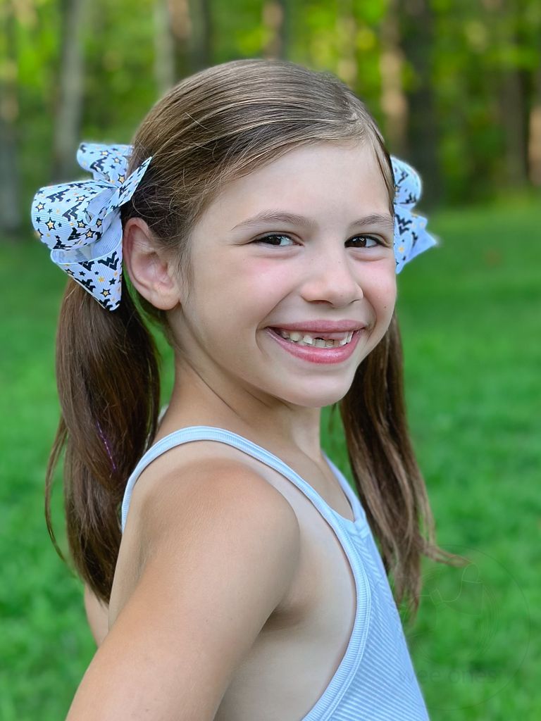 Medium Signature Collegiate Logo Print Grosgrain Hair Bow