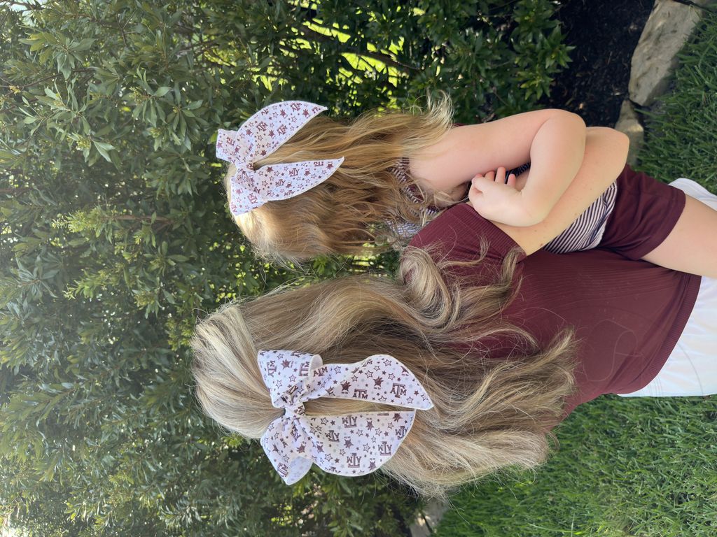 Medium Signature Collegiate Logo Print Fabric Bowtie With Knot and Tails