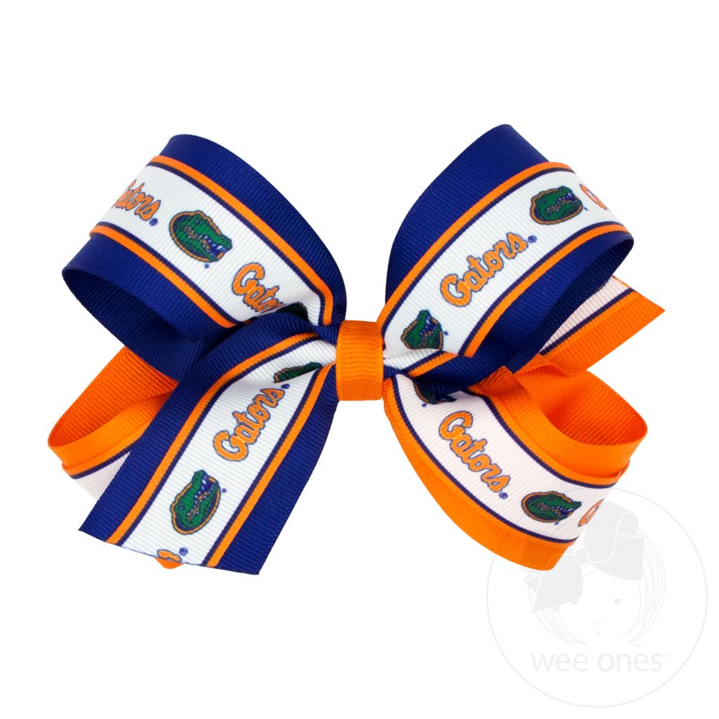 Large Florida Logo Ribbon Underlay Hair Bow - UNIV OF FLORIDA