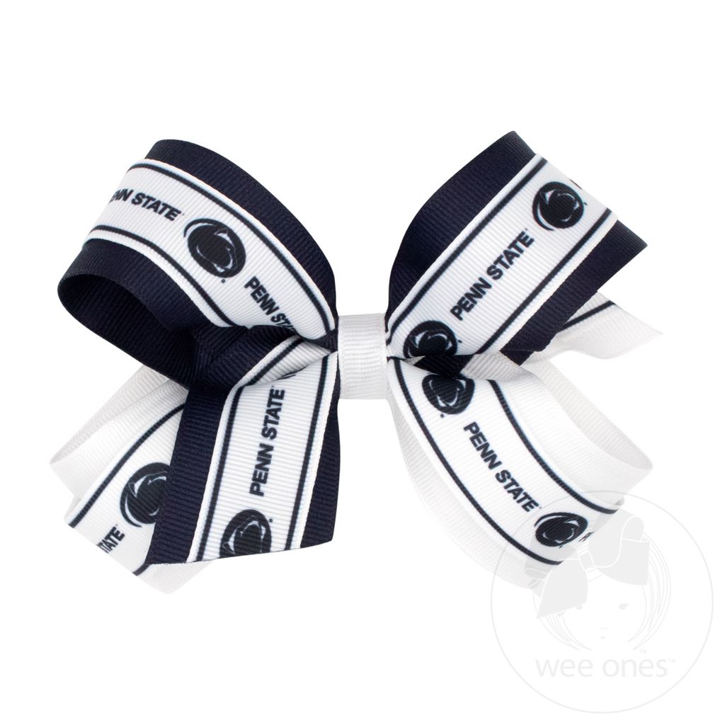 Large Penn State Logo Ribbon Underlay Hair Bow - PENN STATE