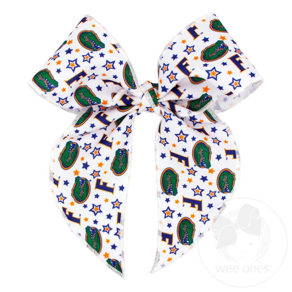 King Florida Logo Print Whimsy Tail Hair Bow - UNIV OF FLORIDA