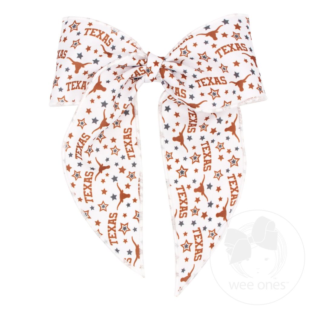 University of Texas King Logo Print Fabric Knot Bowtie with Tails