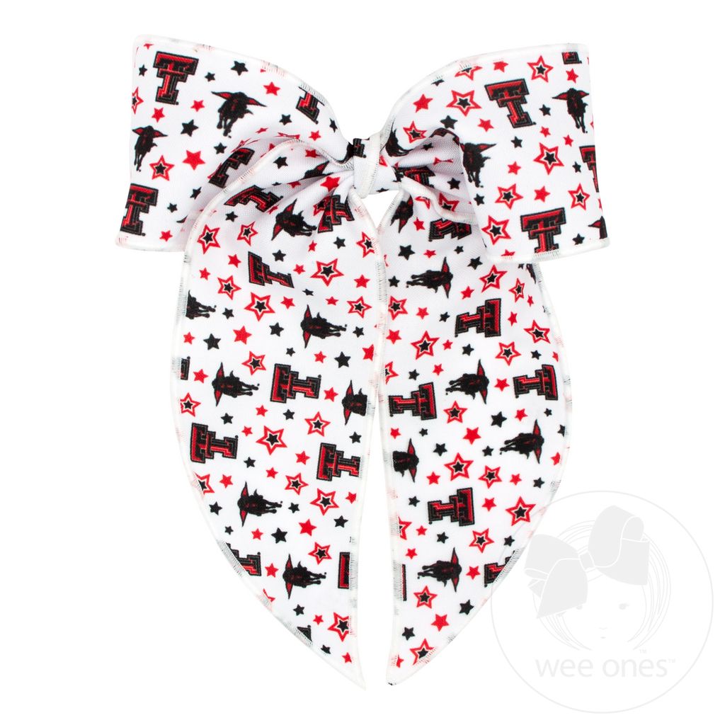 King Texas Tech Logo Print Whimsy Tail Hair Bow - TEXAS TECH