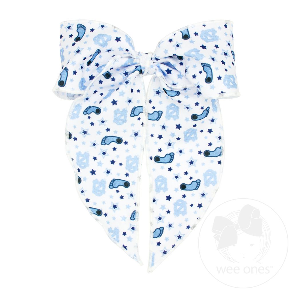 King North Carolina Logo Print Whimsy Tail Hair Bow - UNIVERSITY NORTH CAROLINA