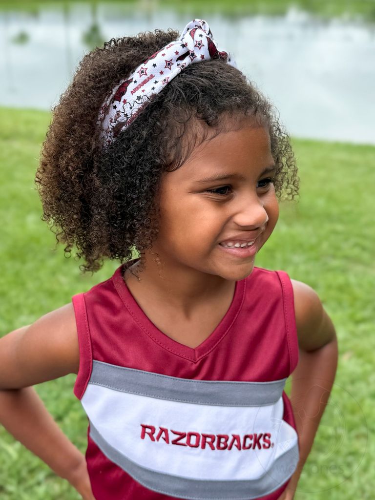 Soft Textured Logo Print Arkansas Knot Headband