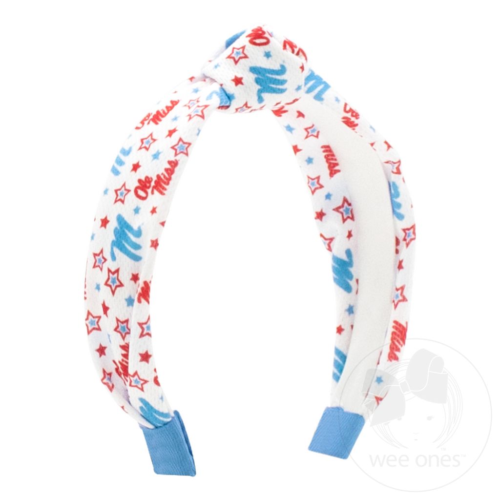 Soft Textured Logo Print Ole Miss Knot Headband - MISSISSIPPI 3 (CAP)