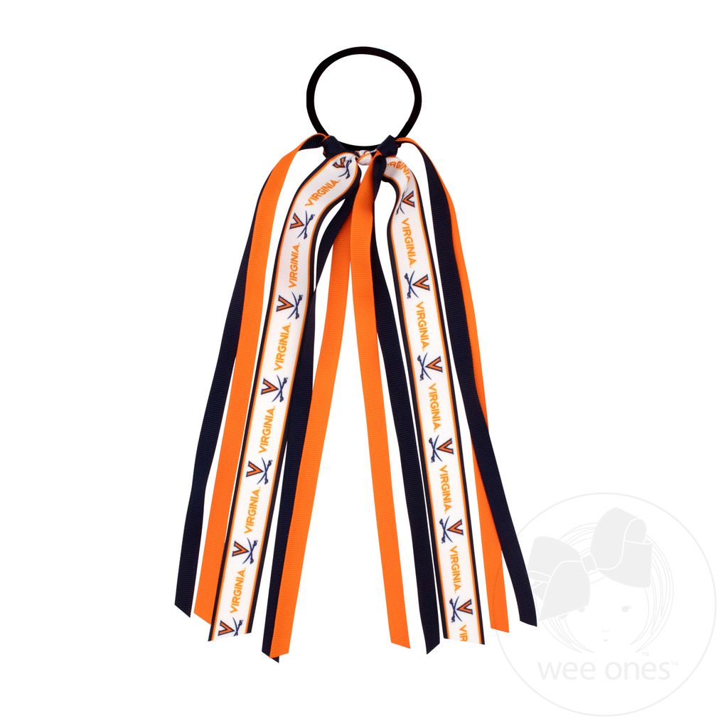 Virginia Logo Print Streamer Ribbons on Ponytail - VIRGINIA