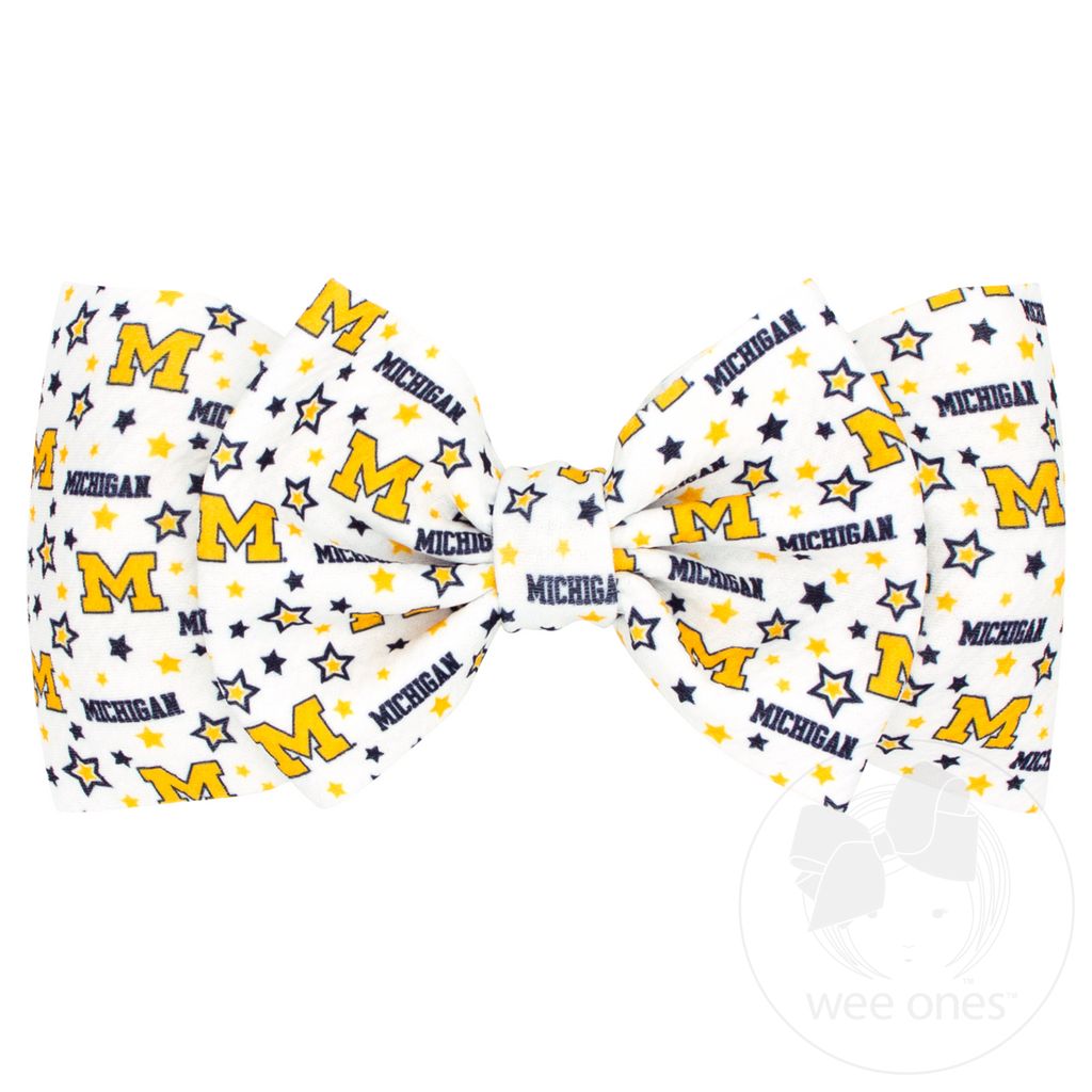 Soft Textured Logo Print Michigan Baby Band - MICHIGAN