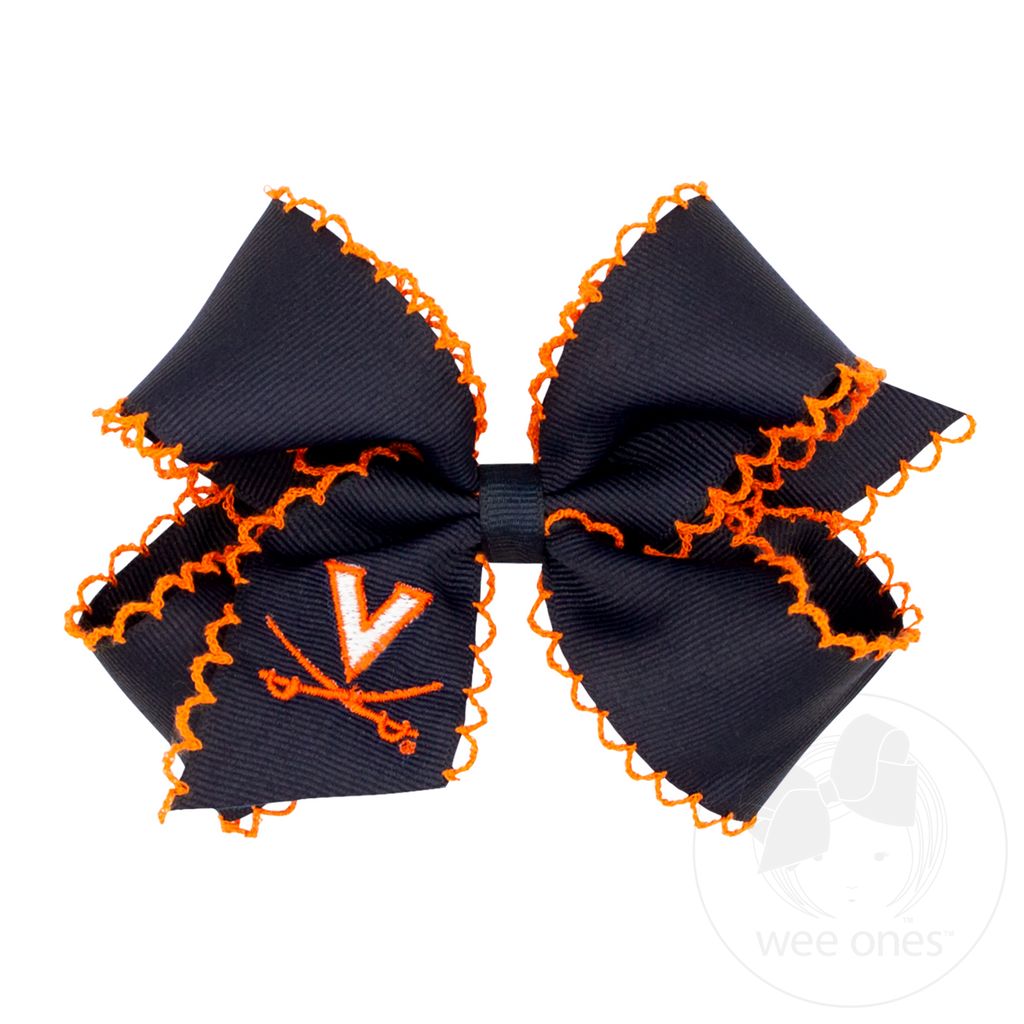 Medium Virginia Moonstitch Embroidered Hair Bow - VIRGINIA