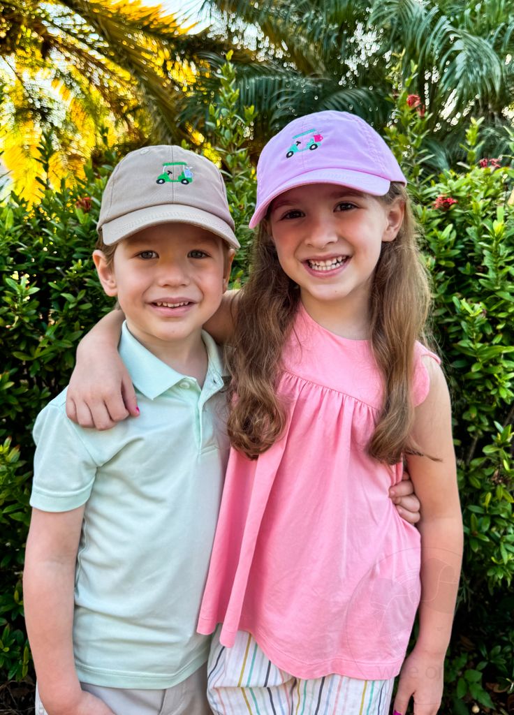 Boys Embroidered Golf Cart Cotton Twill Ball Cap
