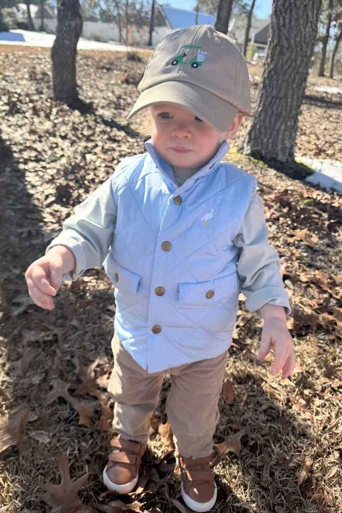 Boys Embroidered Golf Cart Cotton Twill Ball Cap
