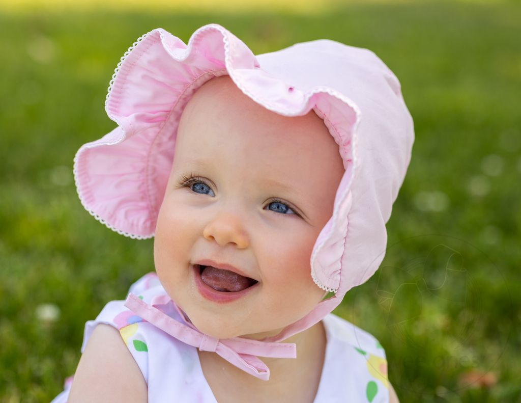 Ruffle Moonstitch Edge Baby Bonnet