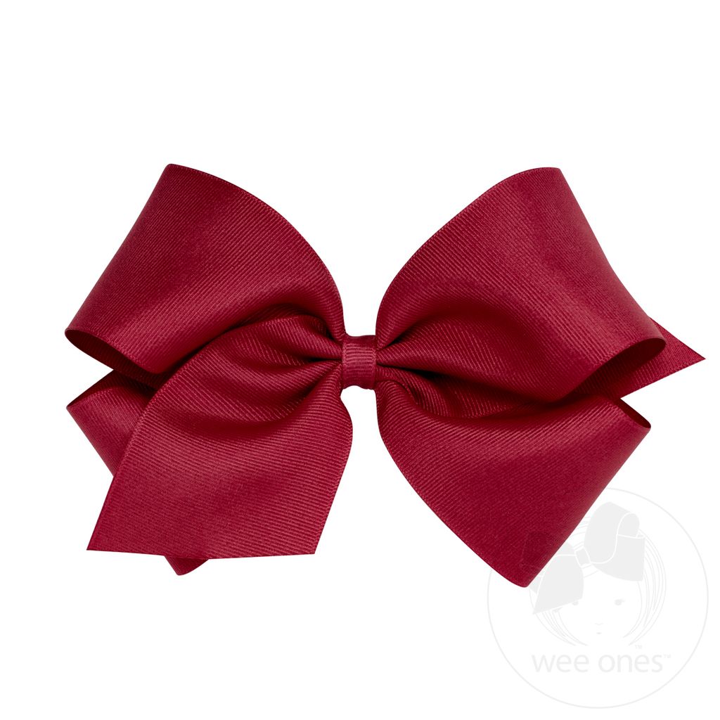 King Classic Grosgrain Hair Bow (Plain Wrap) - CRANBERRY
