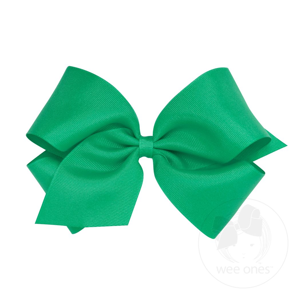 King Classic Grosgrain Hair Bow (Plain Wrap) - FERN GREEN