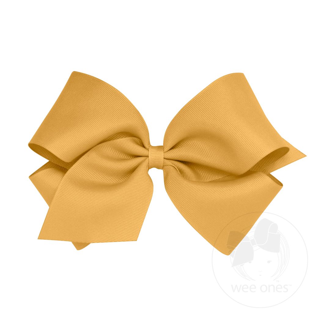 King Classic Grosgrain Hair Bow (Plain Wrap) - OLD GOLD