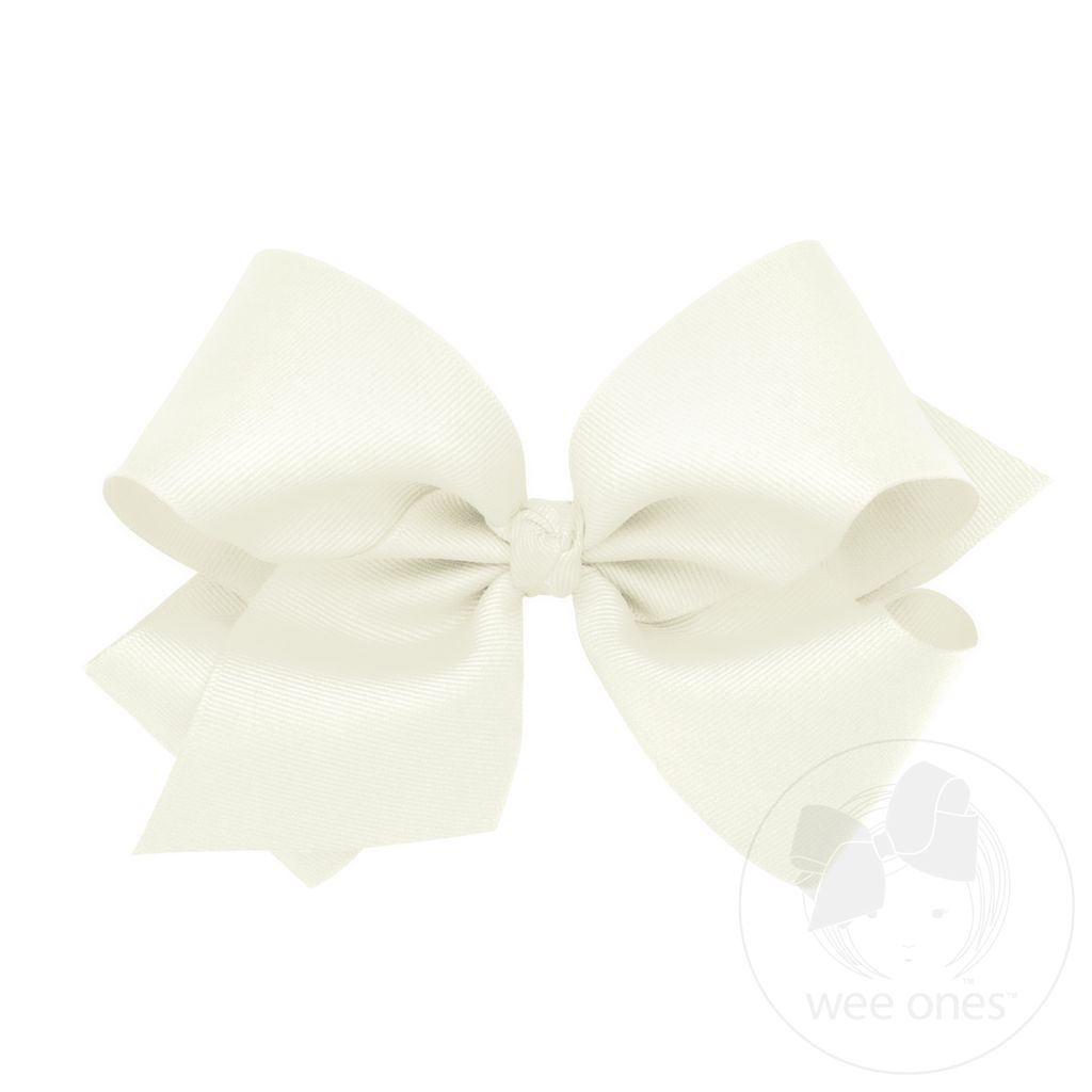 King Classic Grosgrain Hair Bow (Knot Wrap) - ANTIQUE WHITE