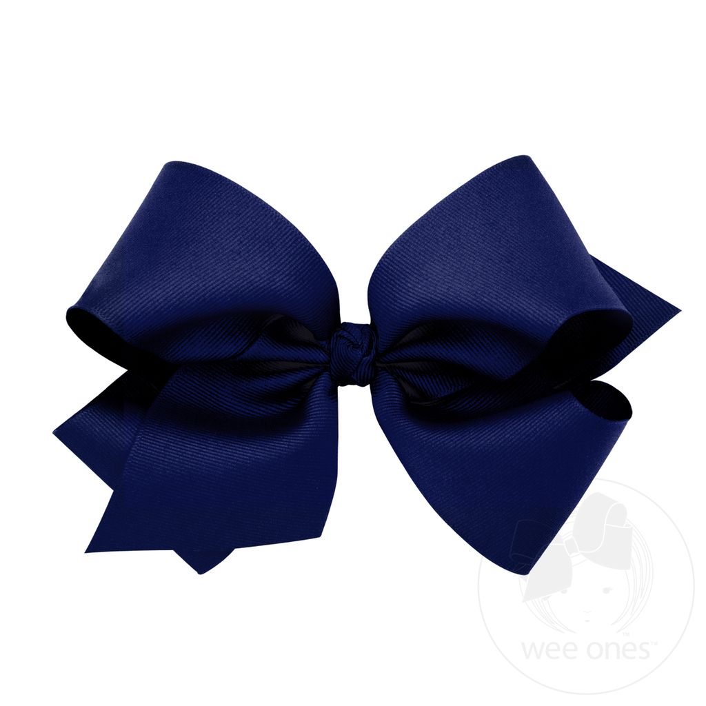 King Classic Grosgrain Hair Bow (Knot Wrap) - LT NAVY