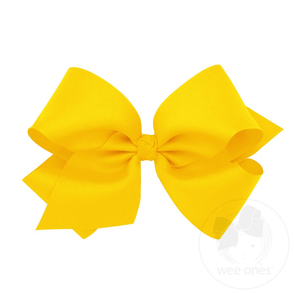 King Classic Grosgrain Hair Bow (Knot Wrap) - YELLOW