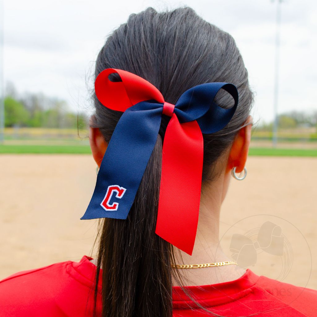 Medium Miami Marlins Two-Tone Embroidered Cheer Bow