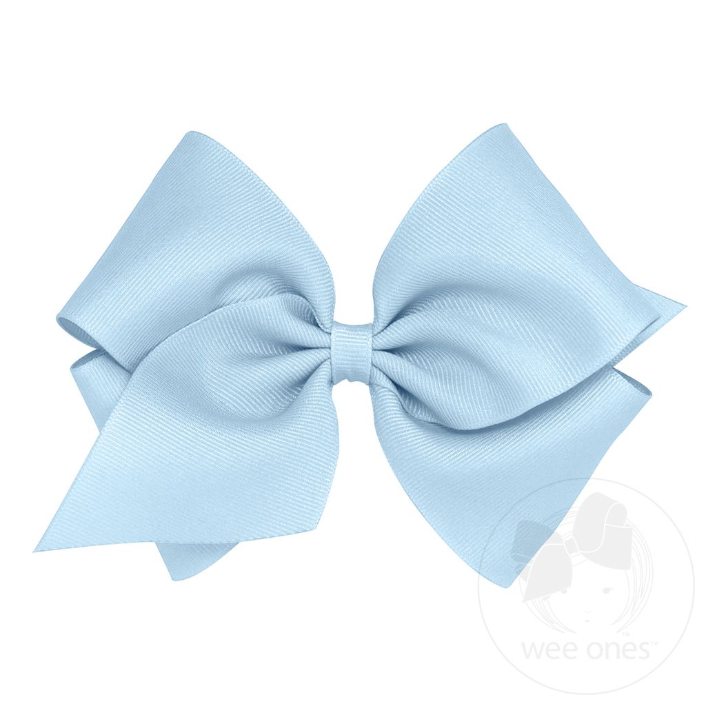 Mini King Classic Grosgrain Hair Bow (Plain Wrap) - MILLENNIUM BLUE