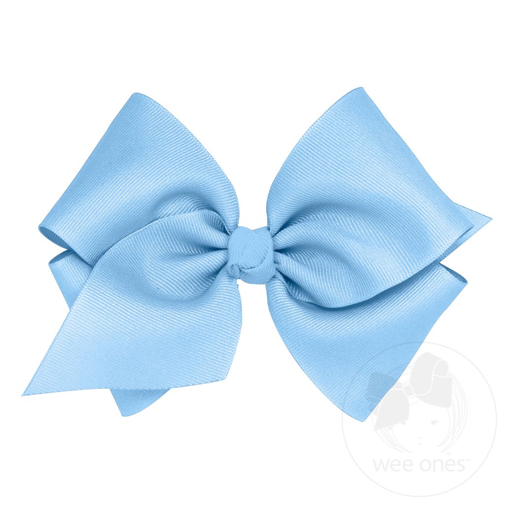 Mini King Classic Grosgrain Hair Bow (Knot Wrap) - BLUE