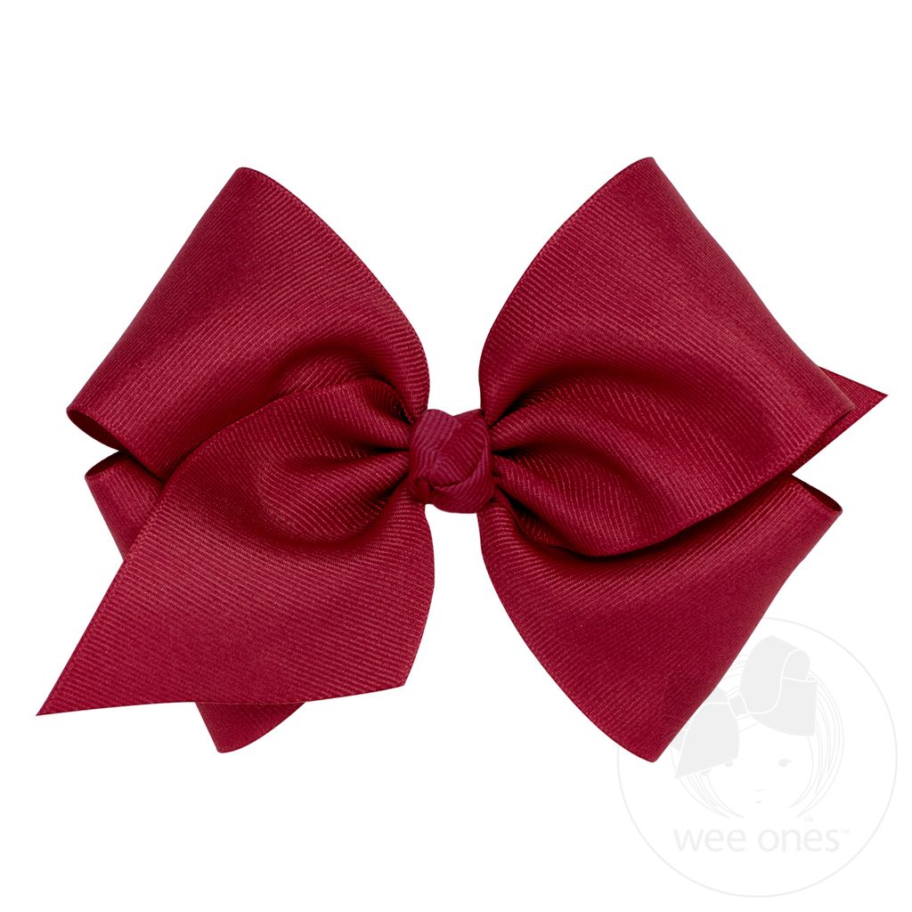 Mini King Classic Grosgrain Hair Bow (Knot Wrap) - CRANBERRY