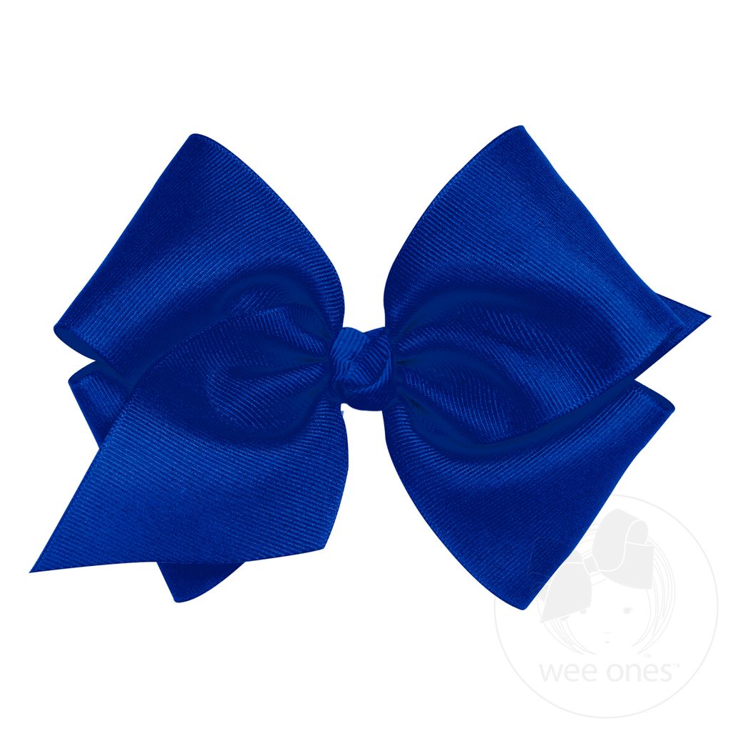 Mini King Classic Grosgrain Hair Bow (Knot Wrap) - ELECTRIC BLUE