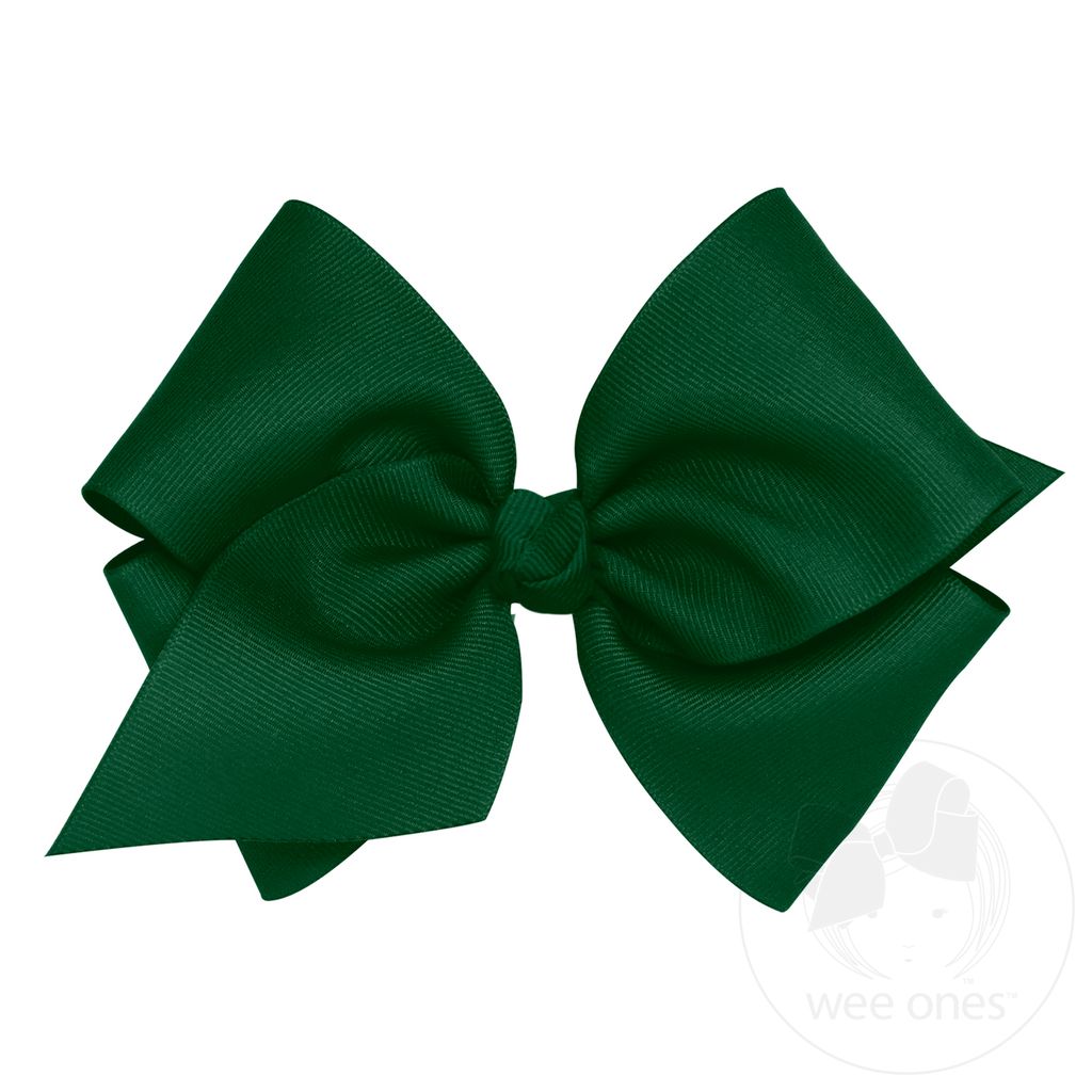 Mini King Classic Grosgrain Hair Bow (Knot Wrap) - FOREST GREEN