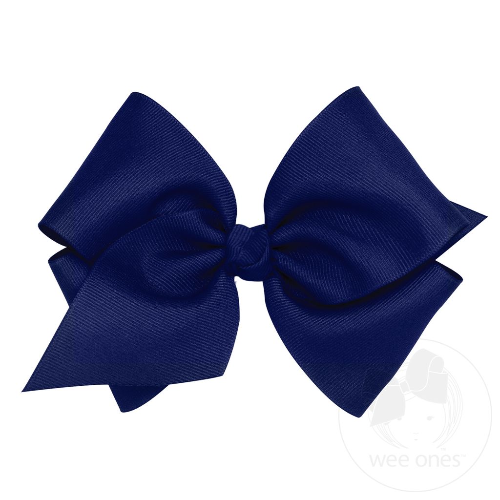 Mini King Classic Grosgrain Hair Bow (Knot Wrap) - LT NAVY