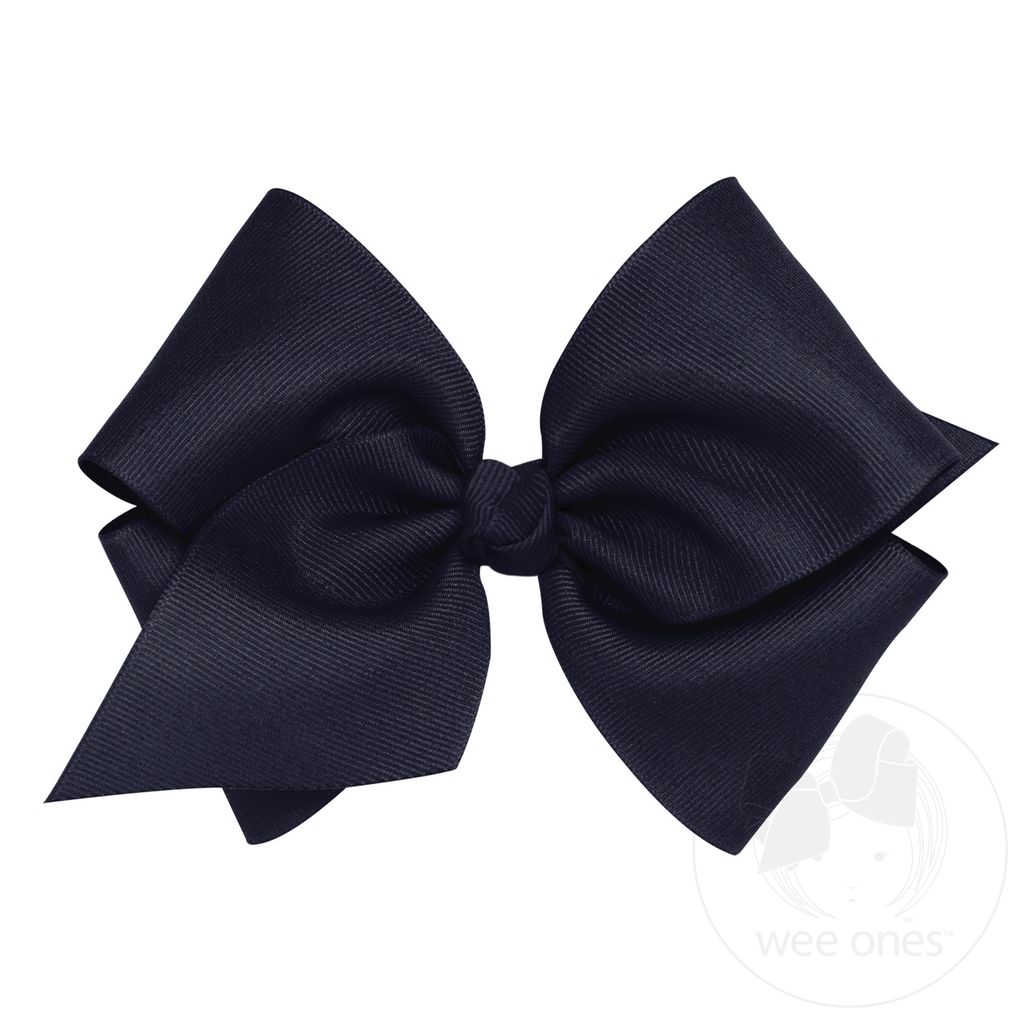 Mini King Classic Grosgrain Hair Bow (Knot Wrap) - NAVY