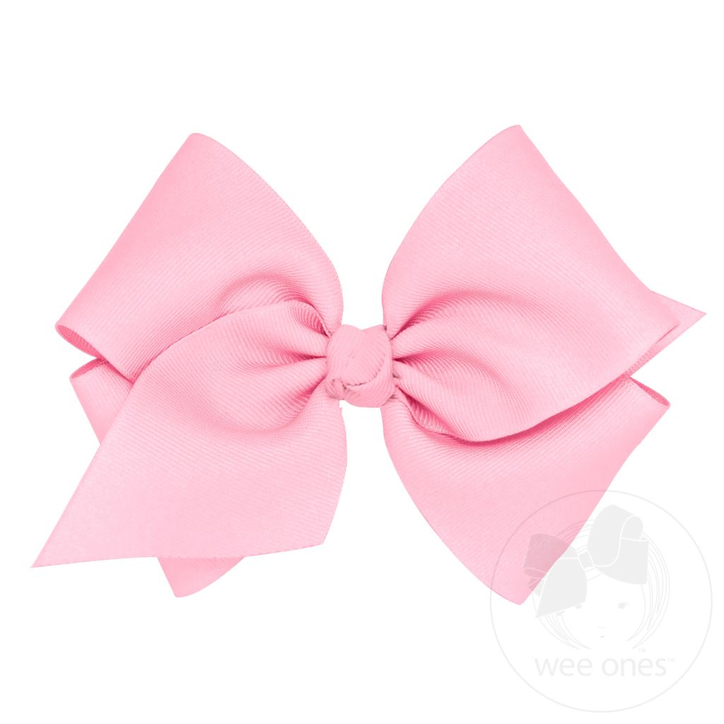 Mini King Classic Grosgrain Hair Bow (Knot Wrap) - PEARL